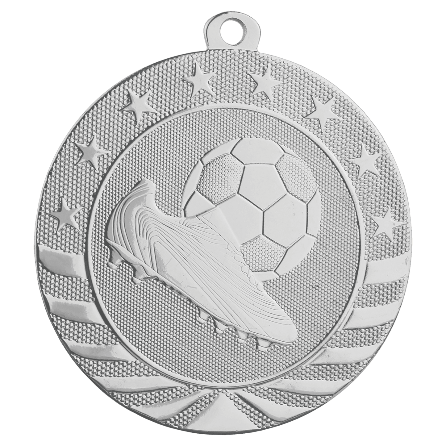 Bright Silver Soccer Starbrite Medal - 2 3/4"