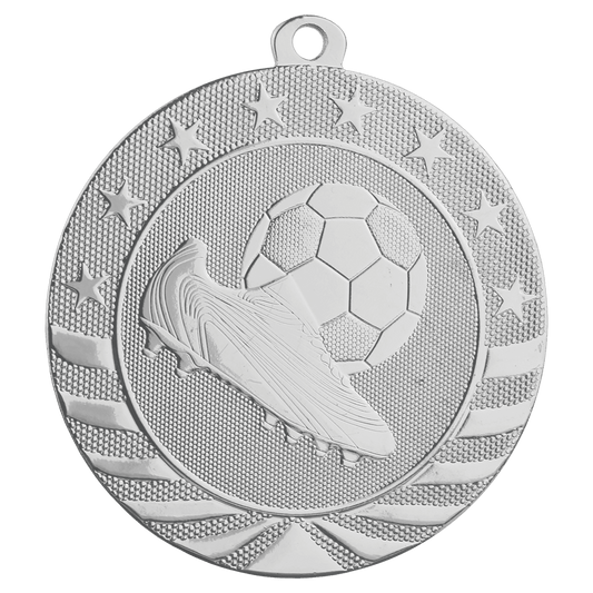 Bright Silver Soccer Starbrite Medal - 2 3/4"