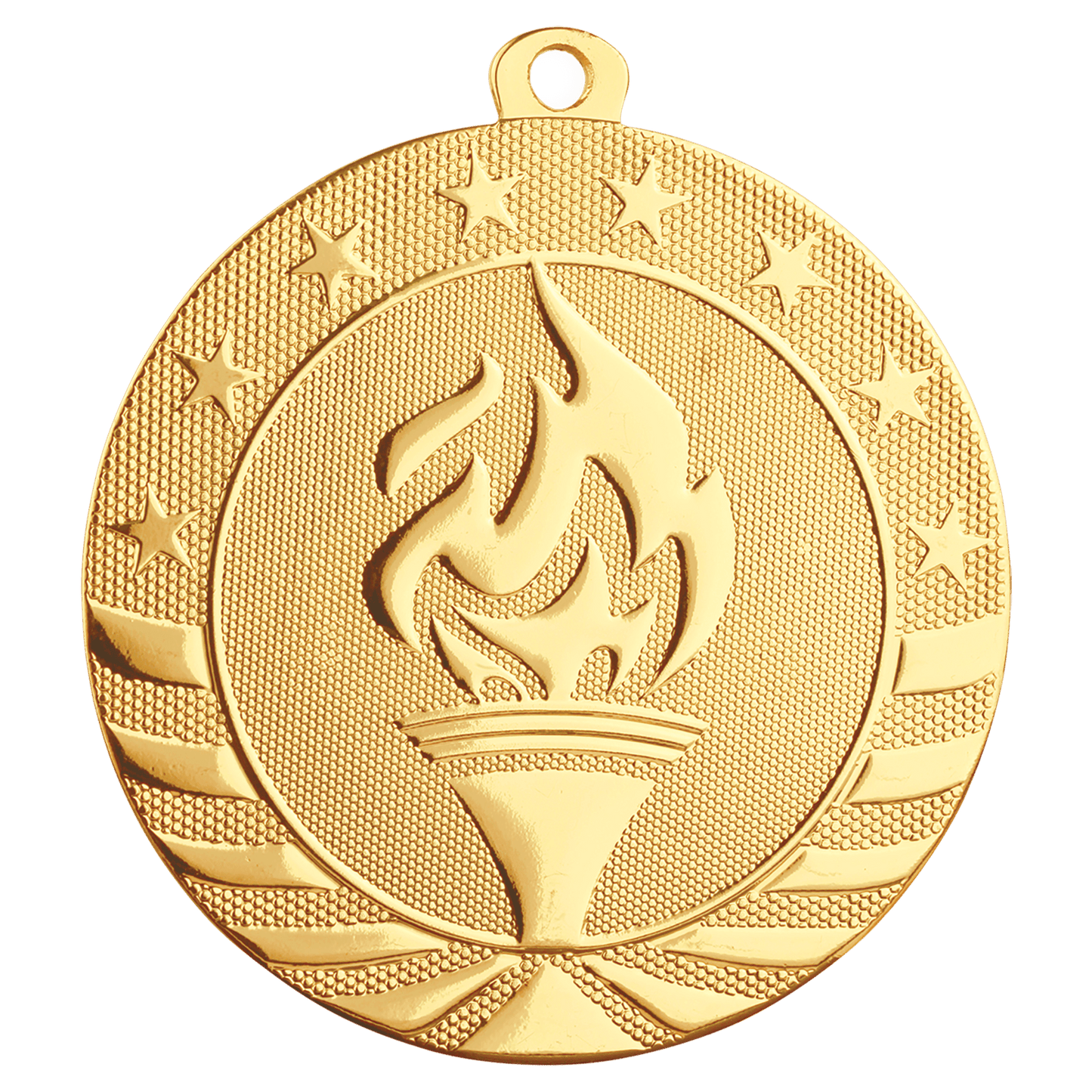 Bright Gold Torch Starbrite Medal - 2 3/4"