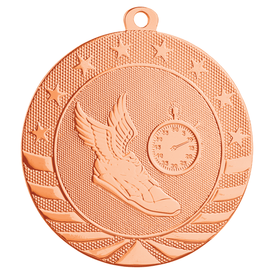 2 3/4" Bright Bronze Track Starbrite Medal