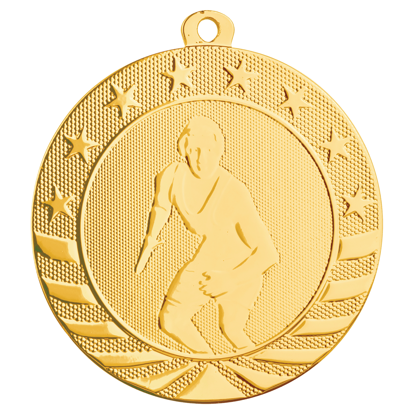 Bright Gold Wrestling Starbrite Medal - 2 3/4"