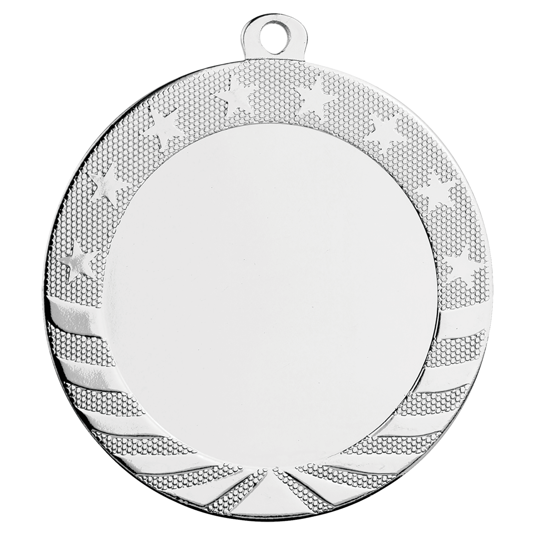 Bright Silver 2" Insert Holder Starbrite Medal - 2 3/4"