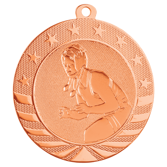 Bright Bronze Female Wrestling Starbrite Medal - 2 3/4"
