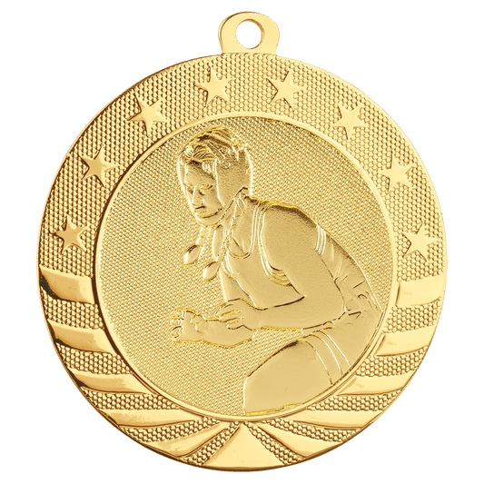 Bright Gold Female Wrestling Starbrite Medal - 2 3/4"