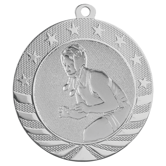 2 3/4" Bright Silver Female Wrestling Starbrite Medal