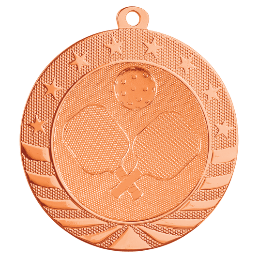 2 3/4" Bright Bronze Pickleball Starbrite Medal