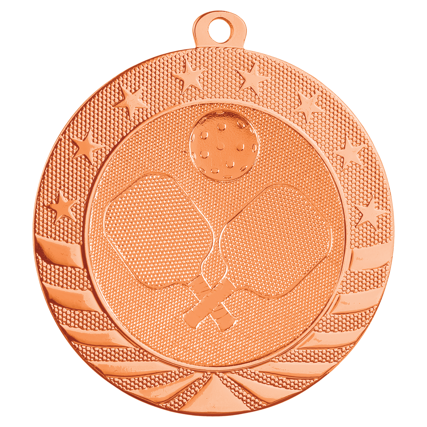 Bright Bronze Pickleball Starbrite Medal - 2 3/4"