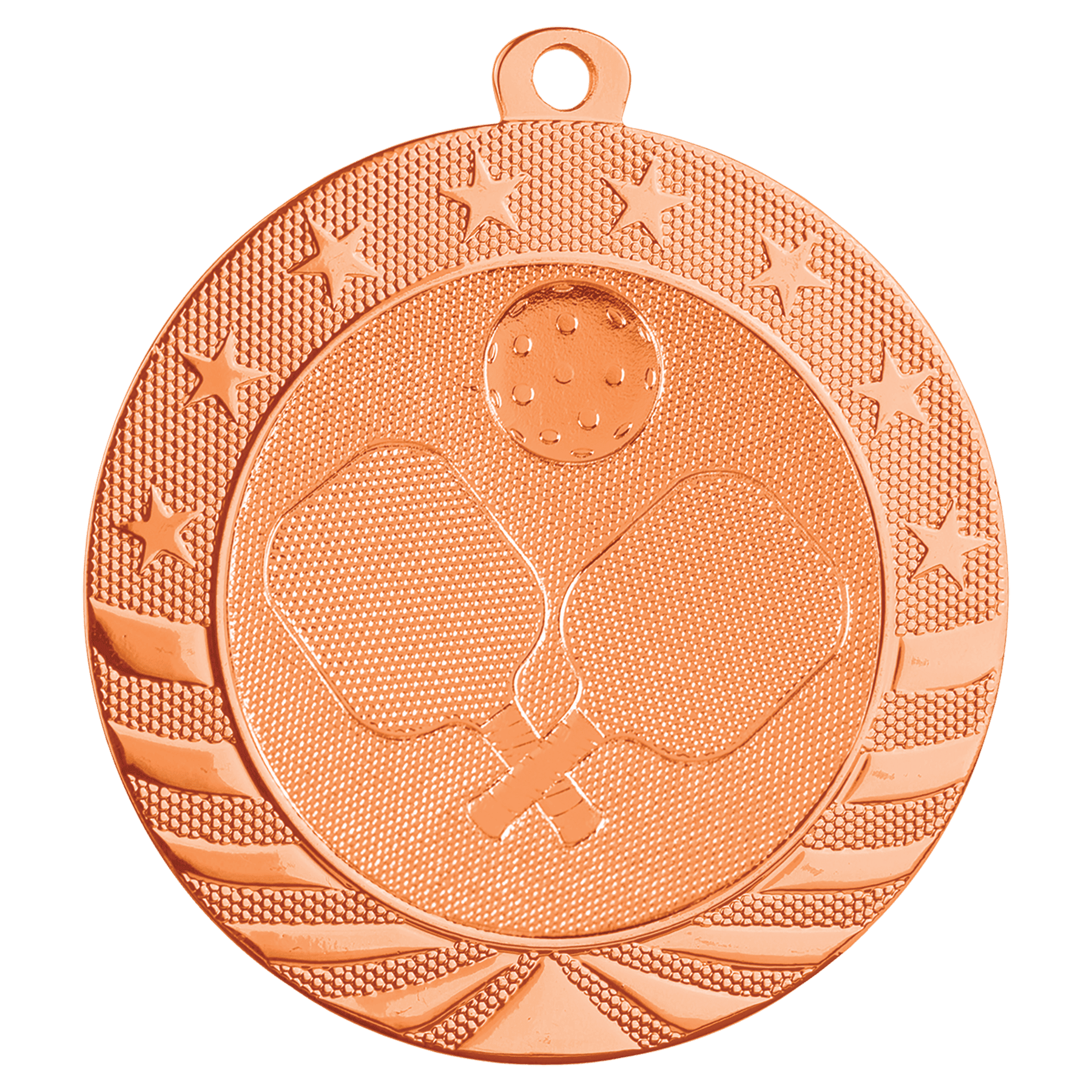 Bright Bronze Pickleball Starbrite Medal - 2 3/4"