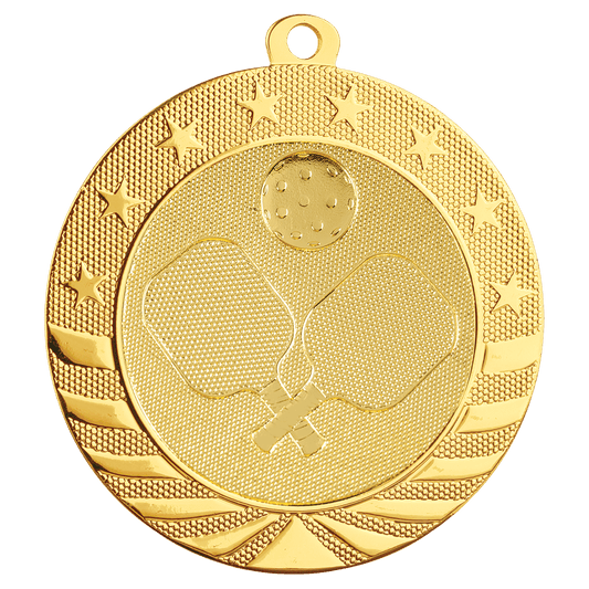 Bright Gold Pickleball Starbrite Medal - 2 3/4"