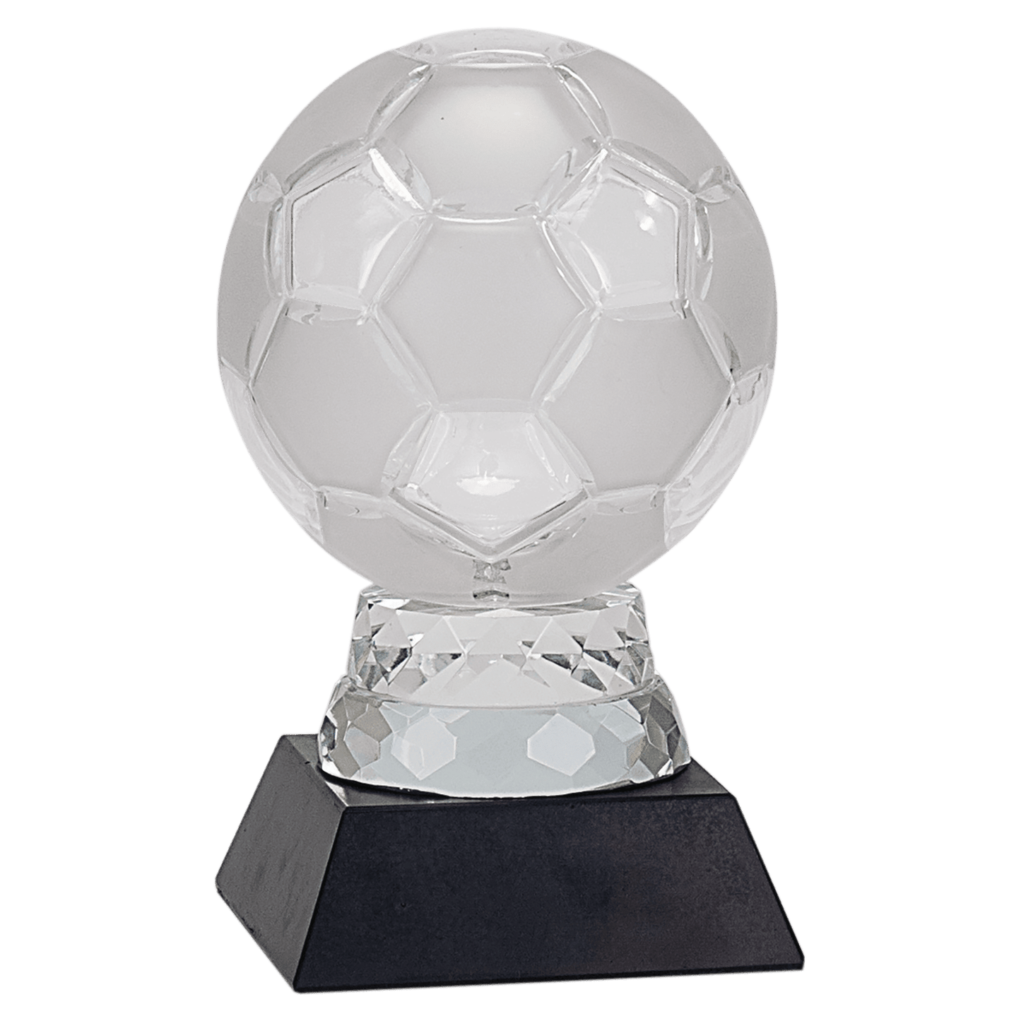 Glass Soccer Ball with Marble Base - 6 1/4"