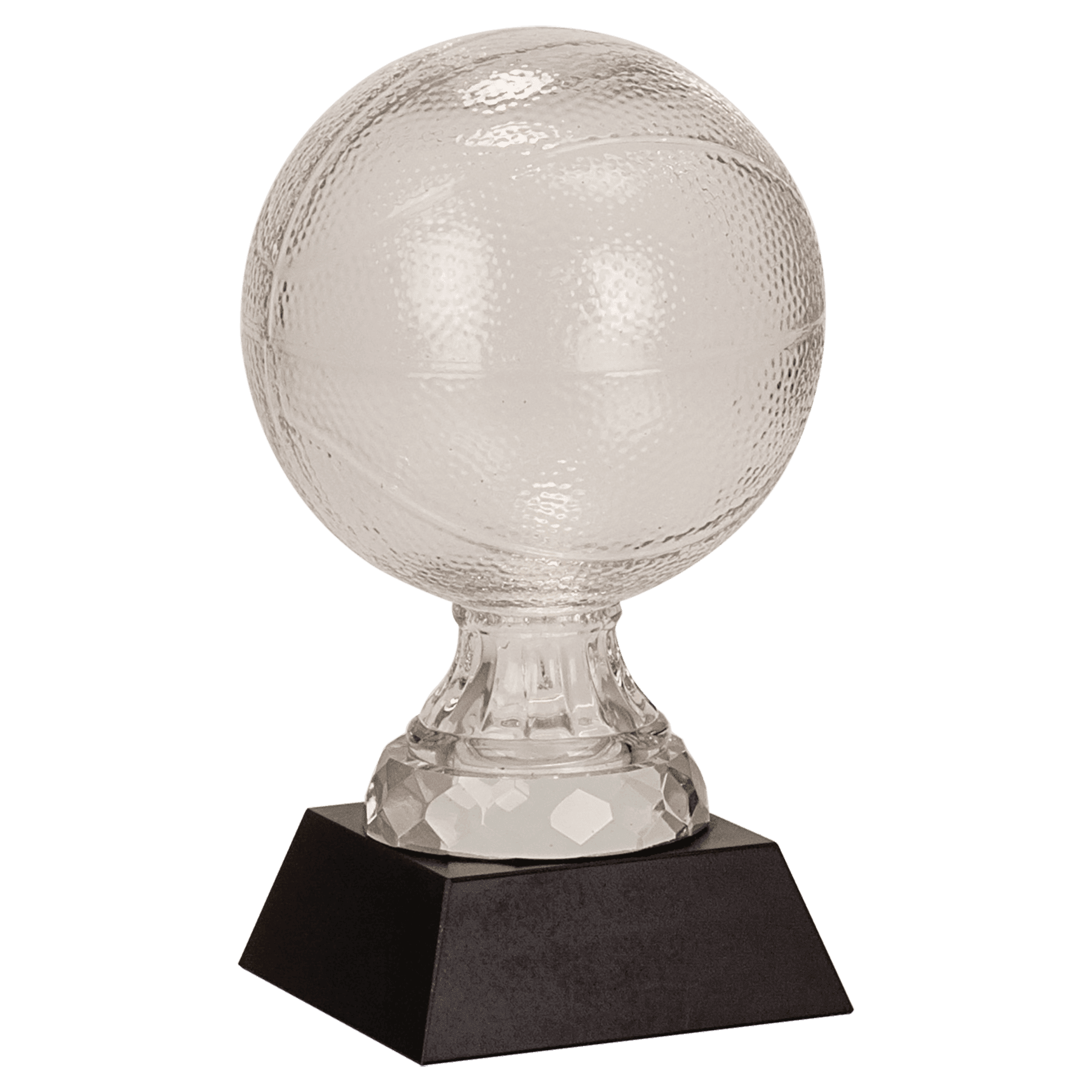 Glass Basketball with Marble Base - 7"