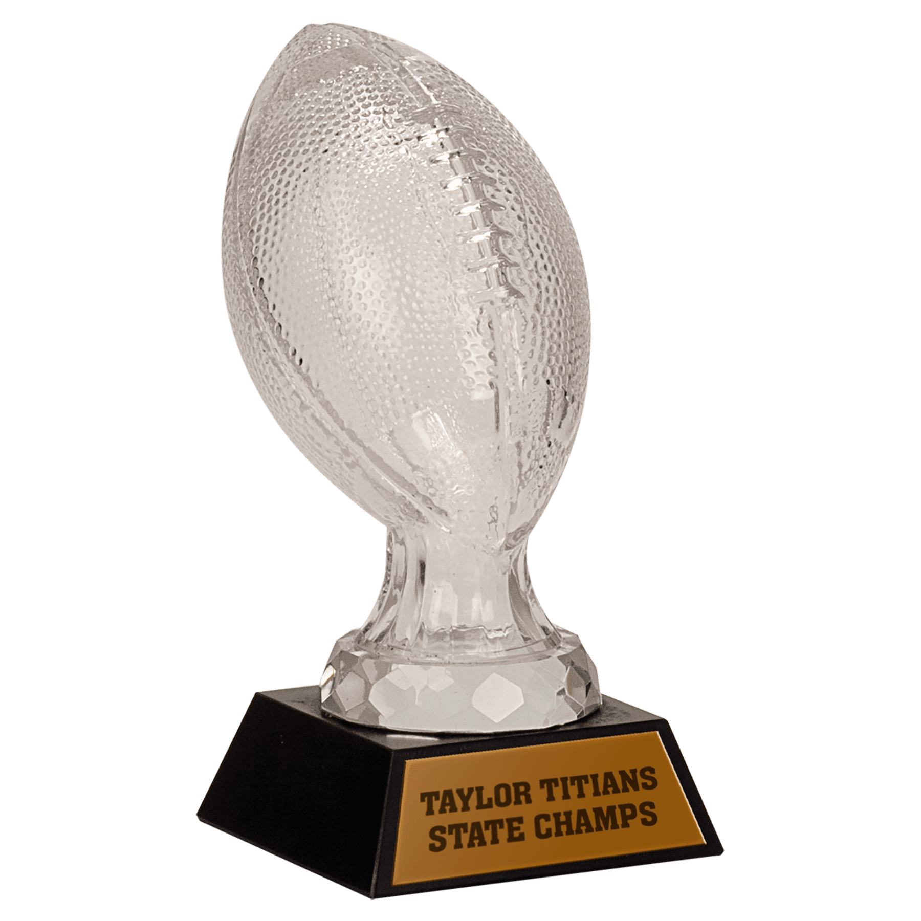 Glass Football with Marble Base - 7 1/2"