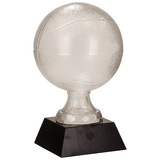 Glass Basketball with Black Marble Base - 13"