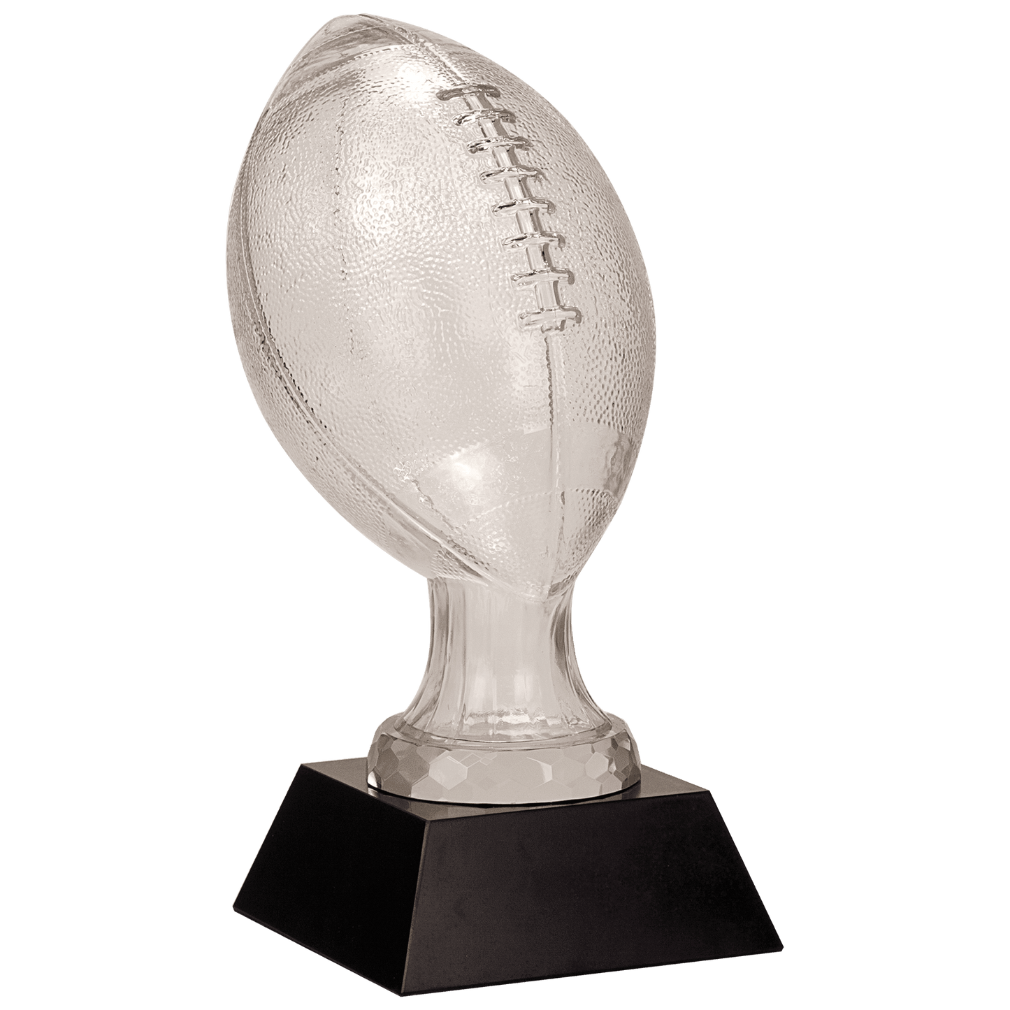 Glass Football with Black Marble Base - 13 3/4"