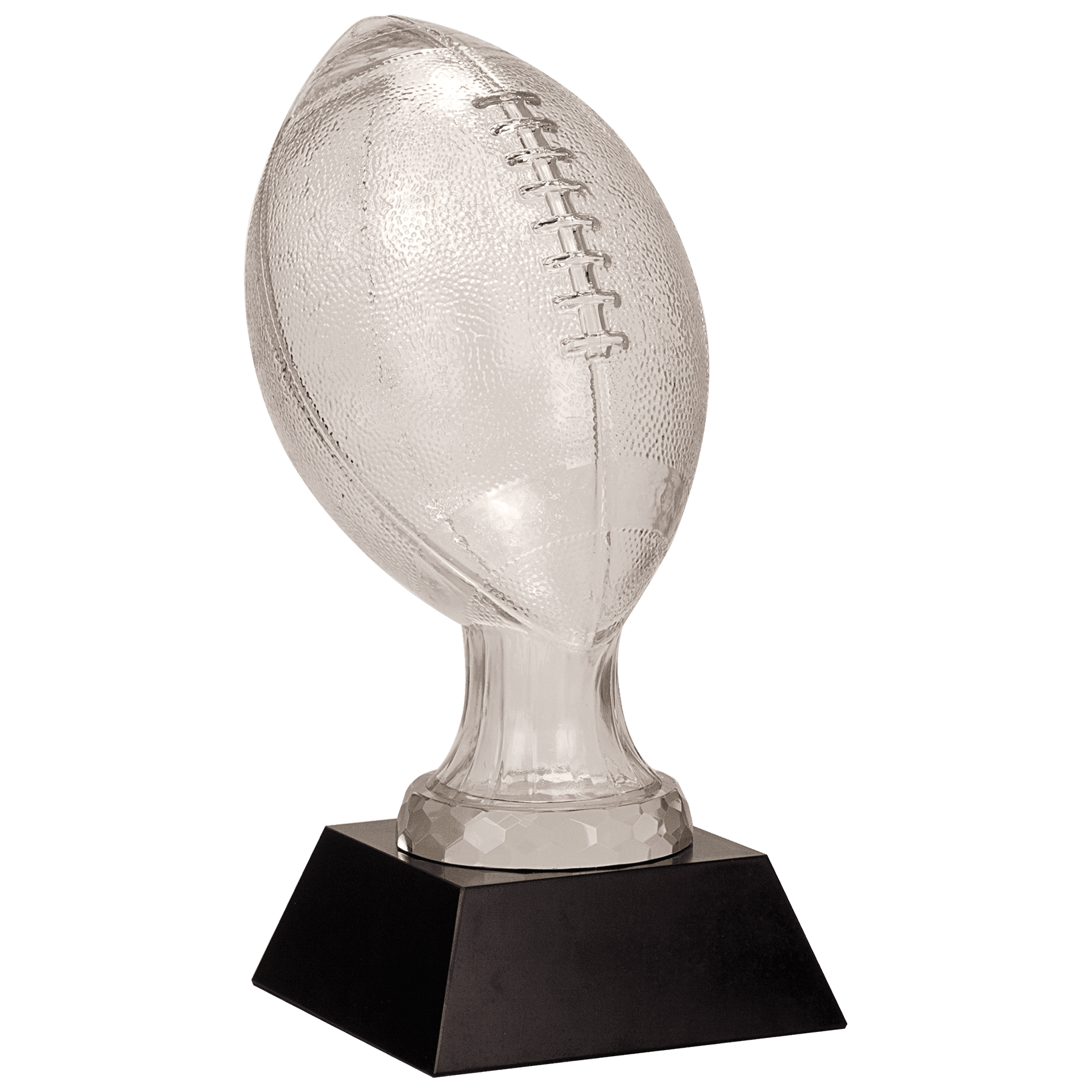 Glass Football with Black Marble Base - 13 3/4"