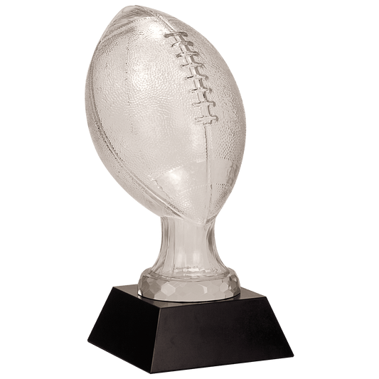 Glass Football with Black Marble Base - 13 3/4"