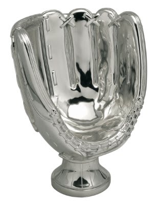 10 3/4" Silver Baseball/Softball Glove Resin