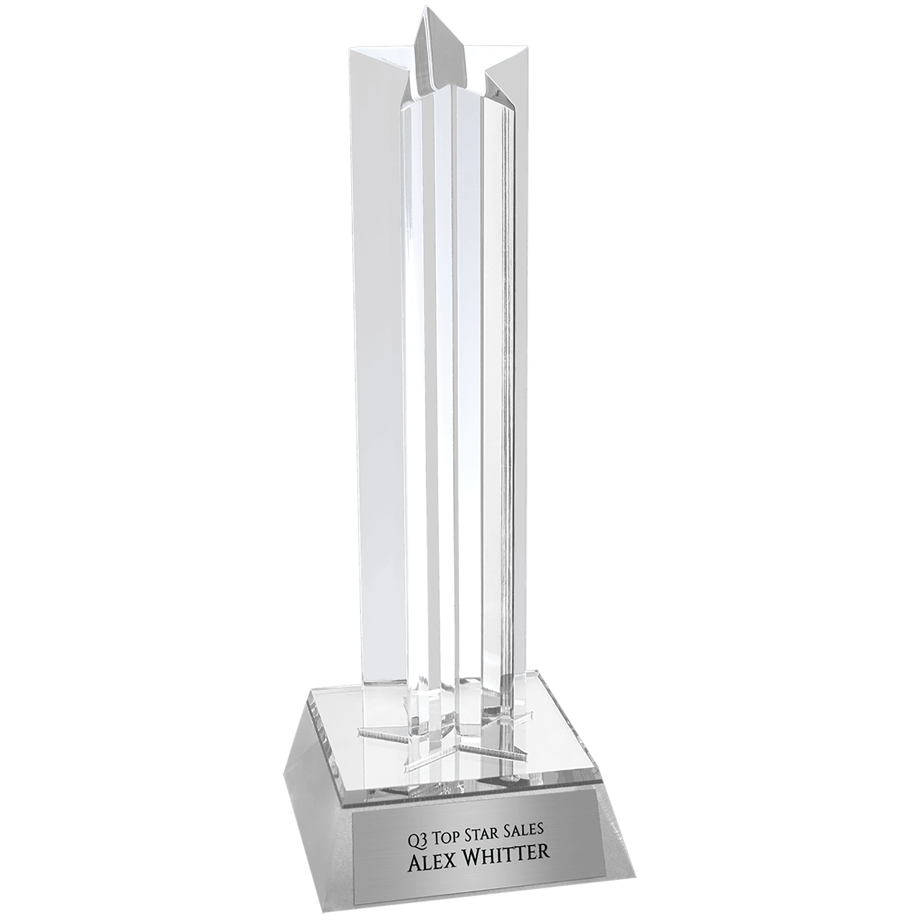 7 1/2" Silver Star Column Acrylic with Silver Base
