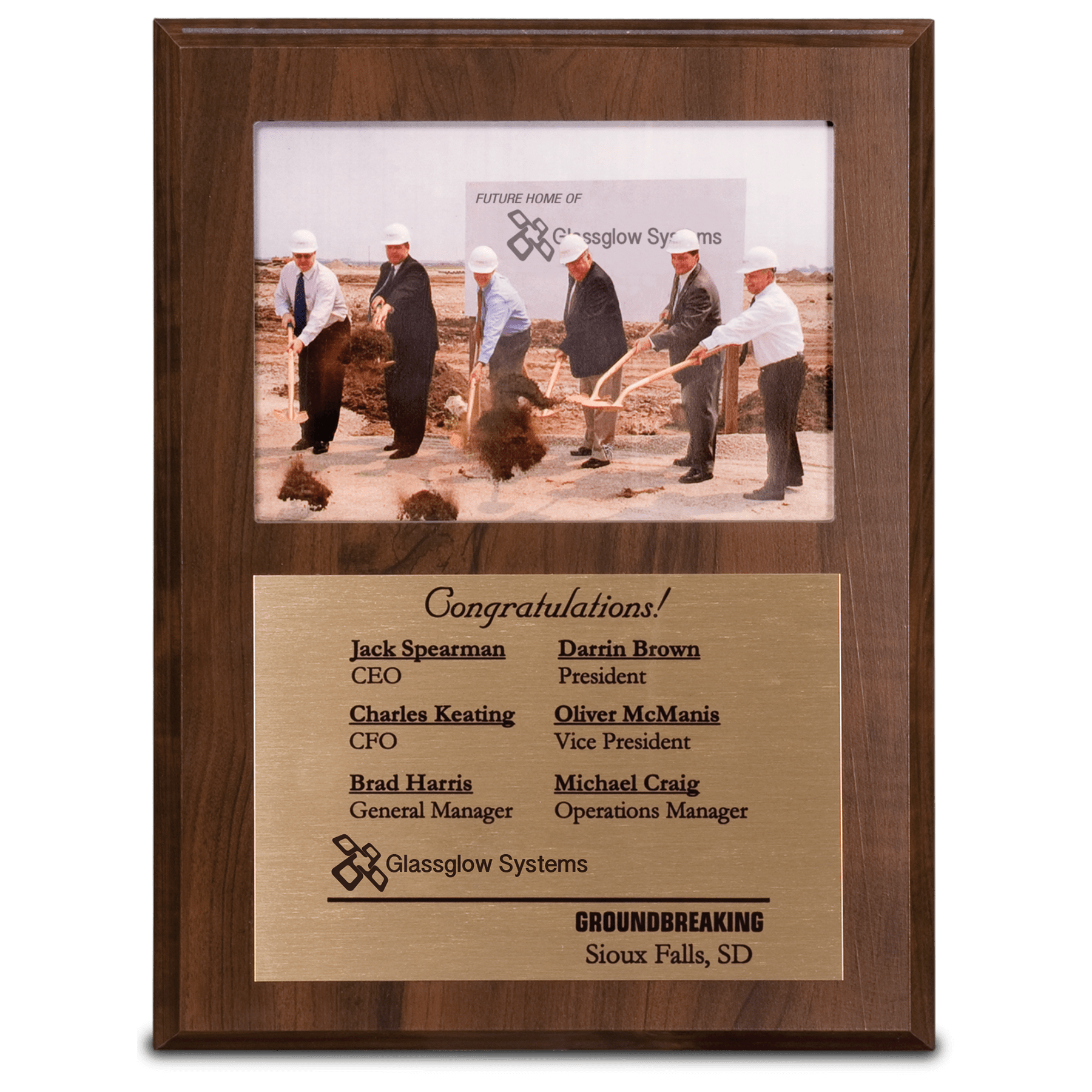 Cherry Finish Slide-In Frame Plaque with 10" x 8" Window - 12" x 15"