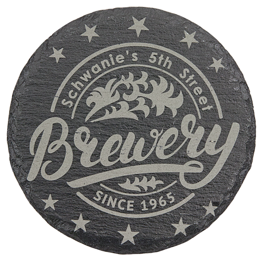 Round Slate Coaster - 4"