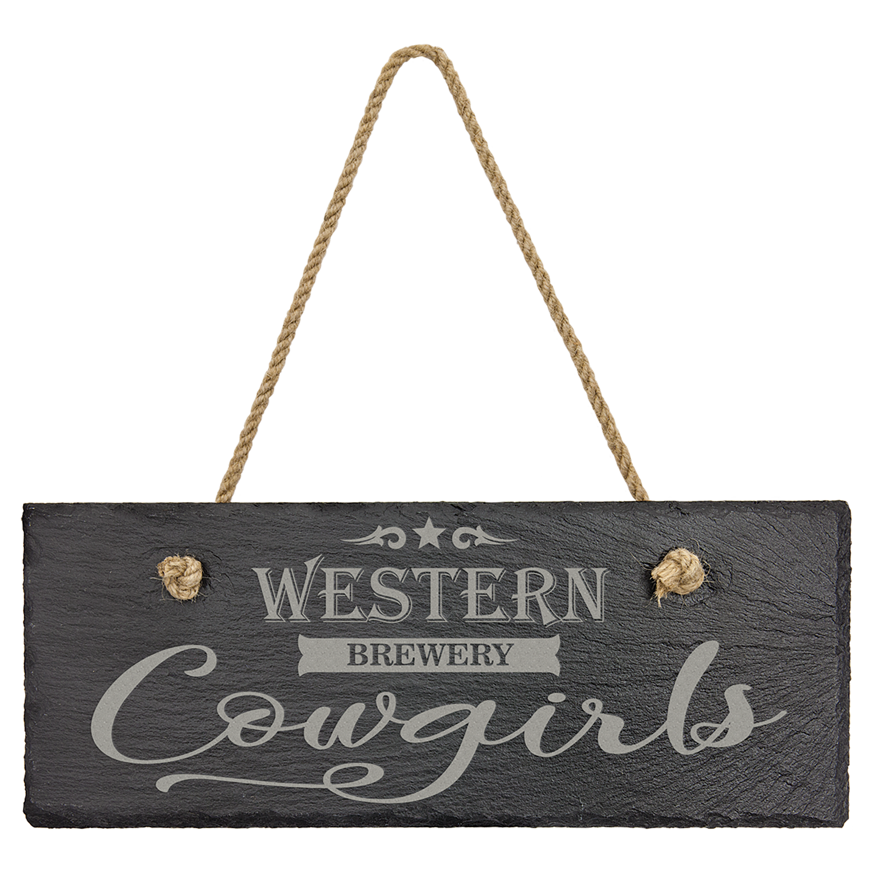 Rectangle Slate Decor with Hanger String - 10" x 4"