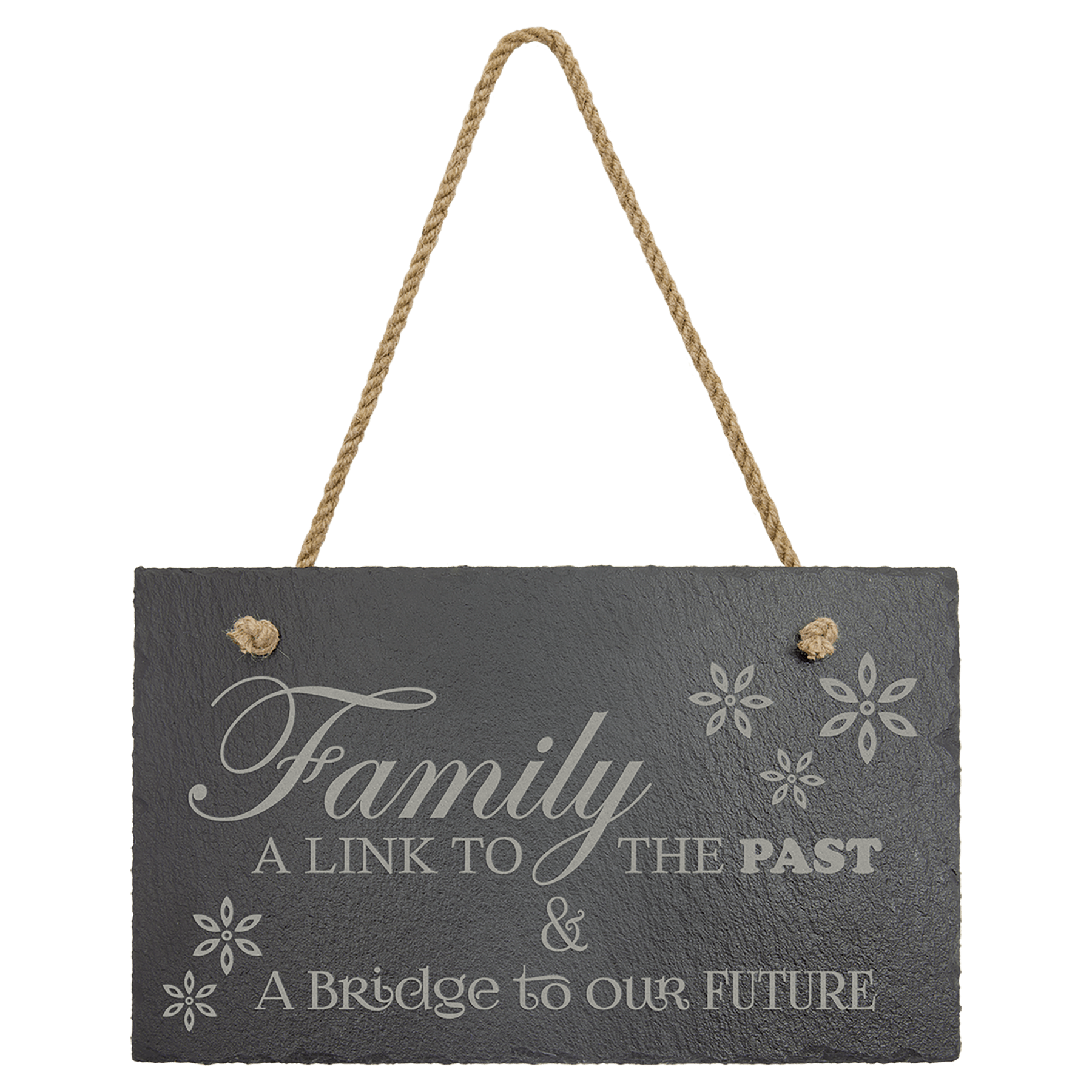 Rectangle Slate Decor with Hanger String - 11 3/4" x 7"