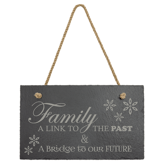 Rectangle Slate Decor with Hanger String - 11 3/4" x 7"