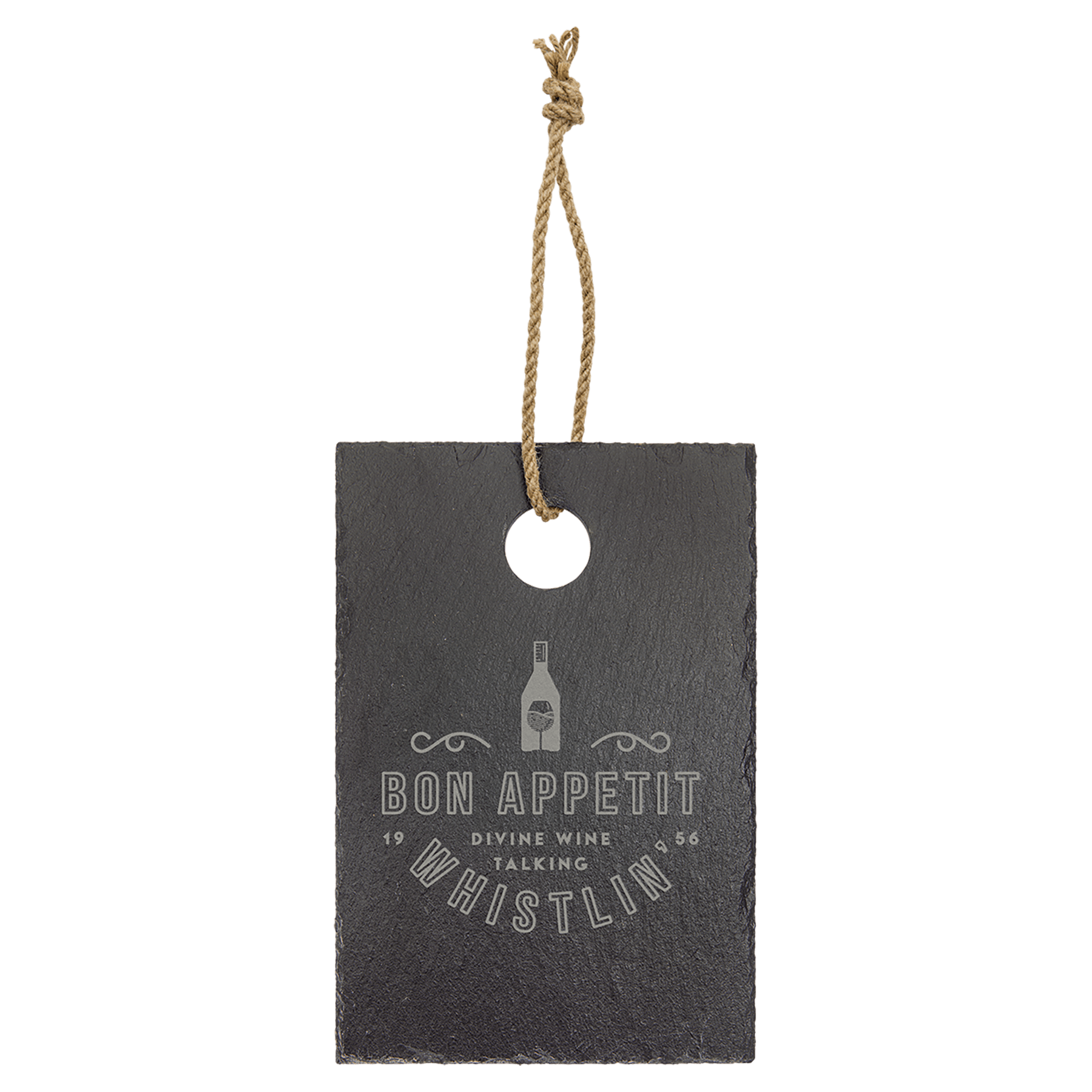 Rectangle Slate Cutting Board with Hanger String - 9" x 6"
