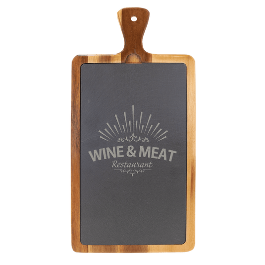 Acacia Wood/Slate Cutting Board - 16" x 7 3/4"