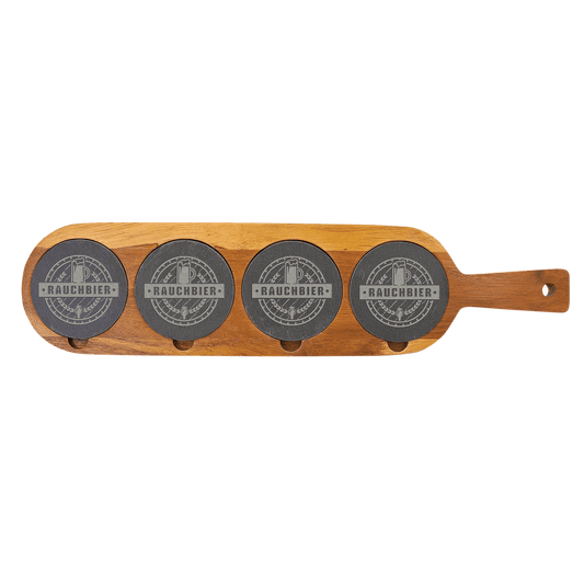 Acacia Wood/Slate Serving Board - 18 1/2" x 4 1/4"