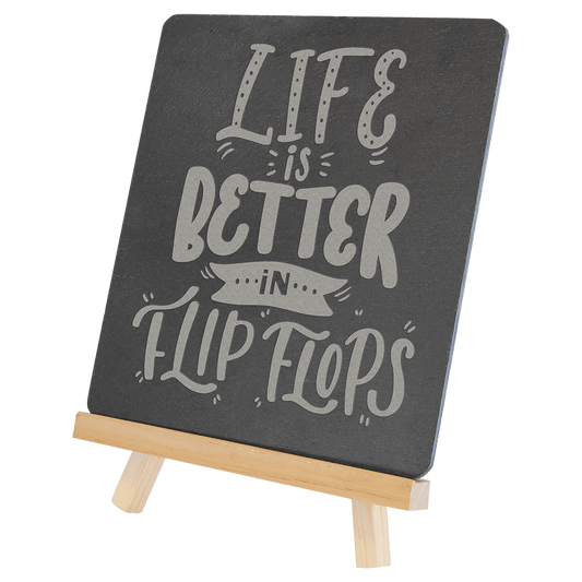 Wood/Slate Easel - 6 3/4" x 7 3/4"