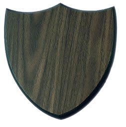 Walnut Finish Shield Plaques