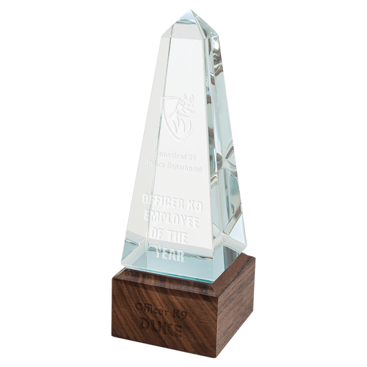 Obelisk Sierra Glass with Walnut Base - 9"