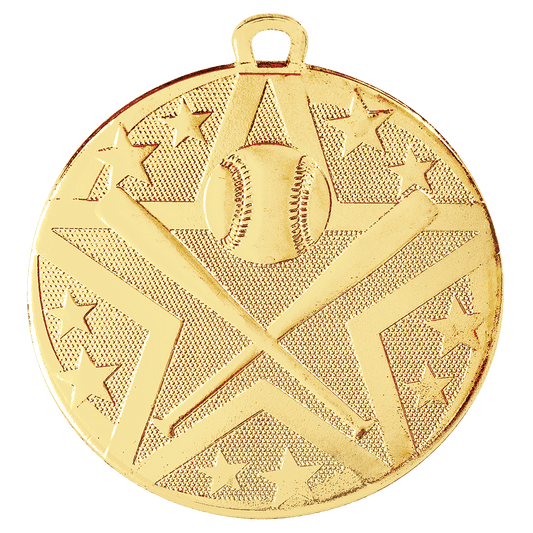Gold Superstar Baseball/Softball Medal - 2"