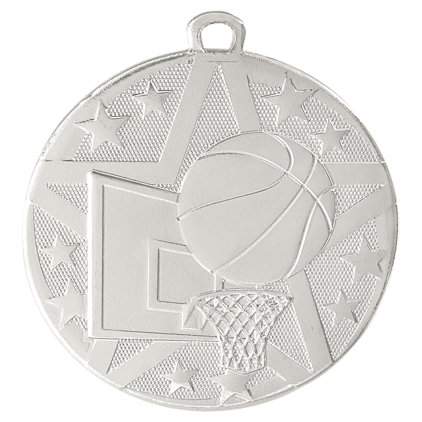 Silver Superstar Basketball Medal - 2"