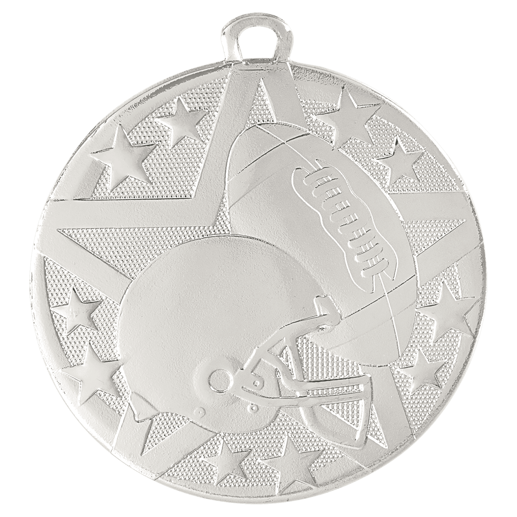 Silver Superstar Football Medal - 2"