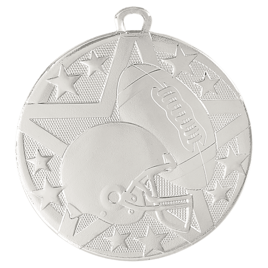 Silver Superstar Football Medal - 2"