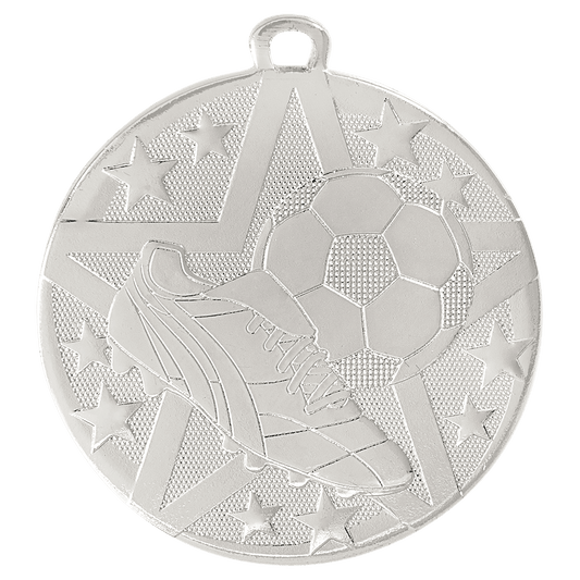 Silver Superstar Soccer Medal - 2"