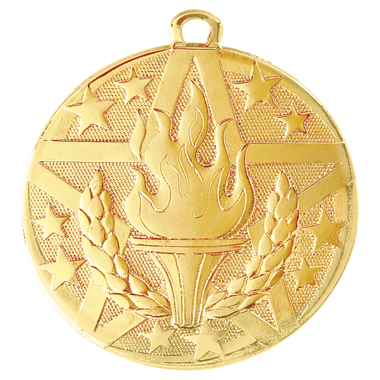 Gold Superstar Torch Medal - 2"