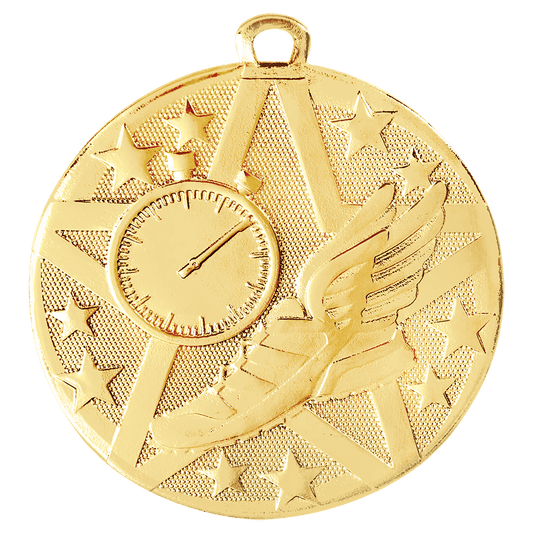 2" Gold Superstar Track Medal