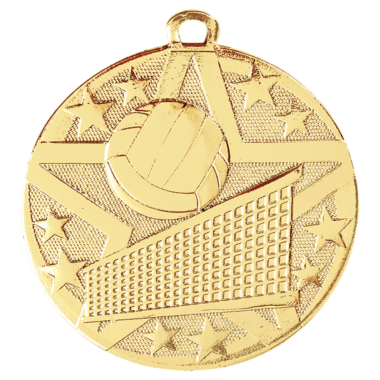 Gold Superstar Volleyball Medal - 2"