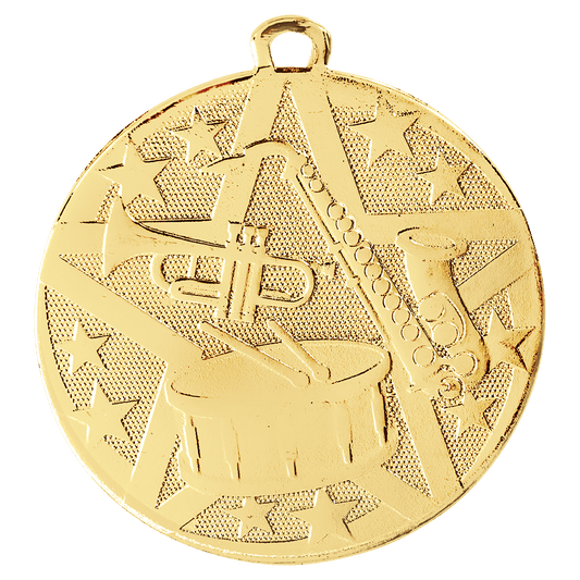 Gold Superstar Band Medal - 2"