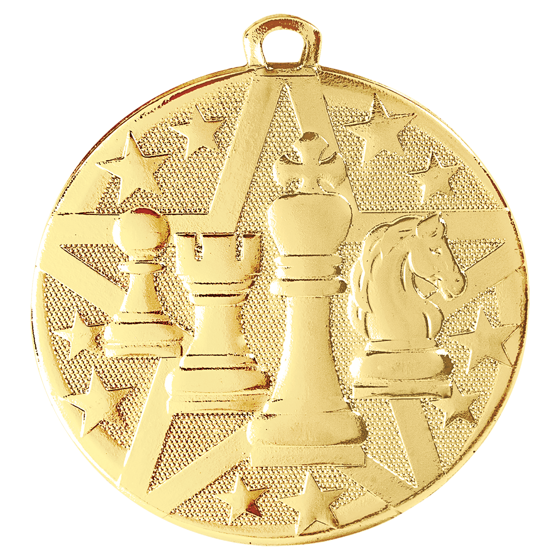 Gold Superstar Chess Medal - 2"