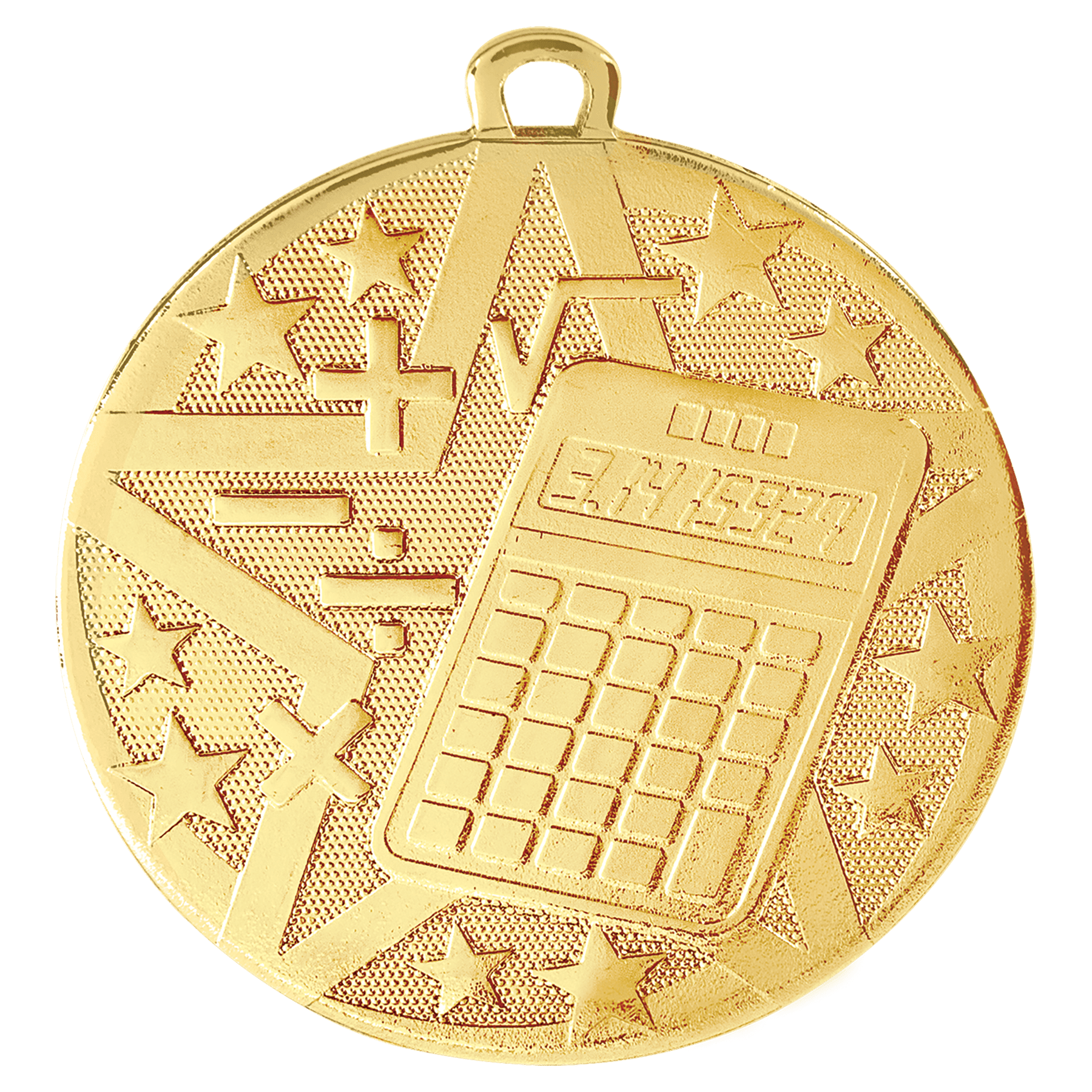 Gold Superstar Math Medal - 2"