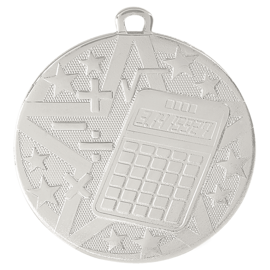 Silver Superstar Math Medal - 2"