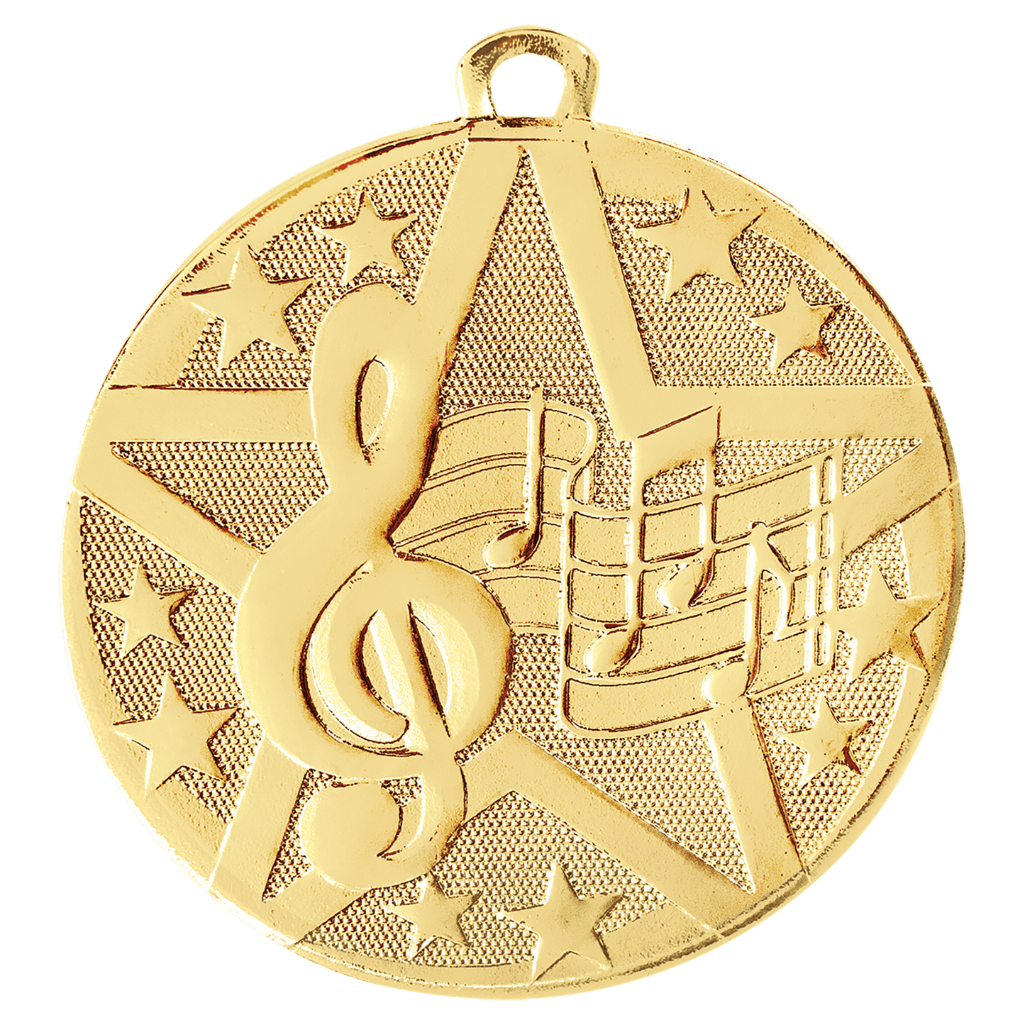 Gold Superstar Music Medal - 2"