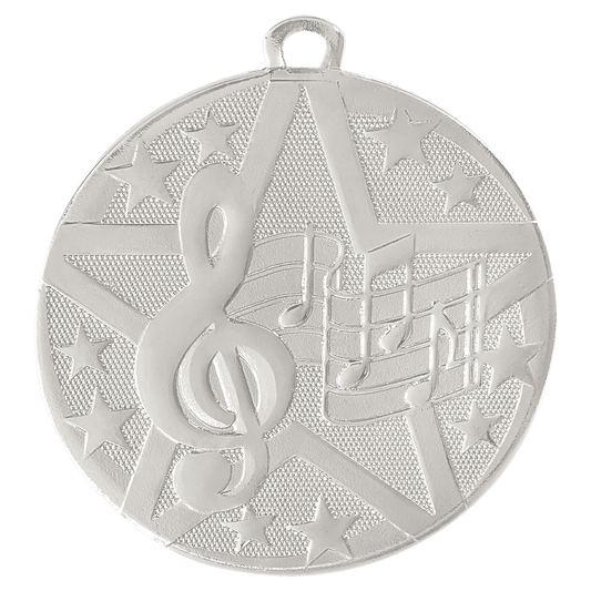 Silver Superstar Music Medal - 2"
