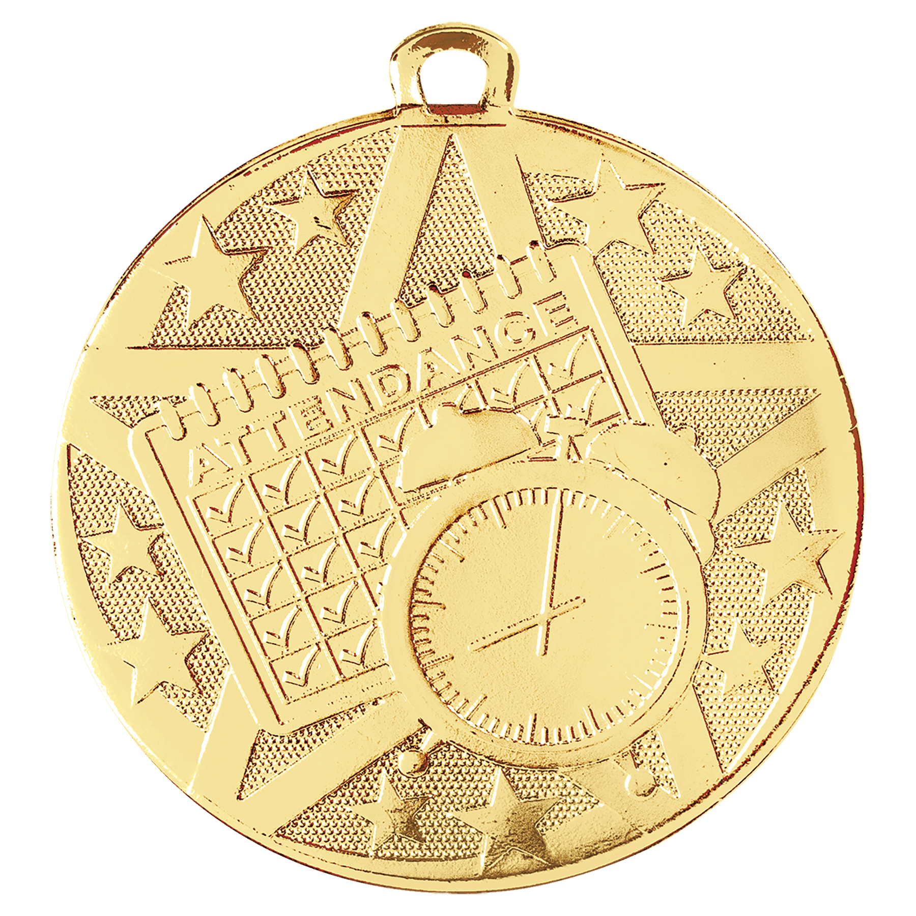 Gold Superstar Perfect Attendance Medal - 2"
