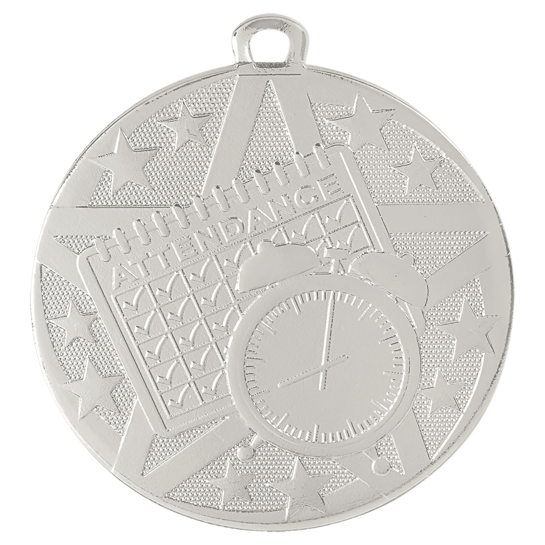 Silver Superstar Perfect Attendance Medal - 2"