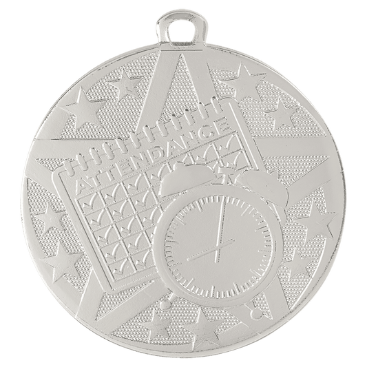 Silver Superstar Perfect Attendance Medal - 2"